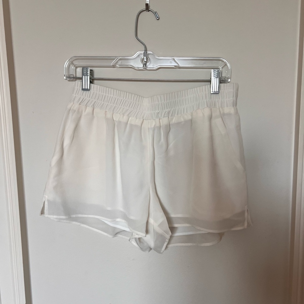 Lavender Brown White Silk Shorts